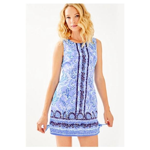 Lilly Pulitzer Blue Peri Turtley Awesome Mila Blue White Dress Women's Size 2 - Picture 1 of 9